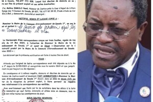 Gestion de la Mairie de Douala 1er : Jean Jacques LENGUE MALAPA sommé de répondre de ses actes
