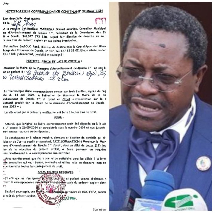 Gestion de la Mairie de Douala 1er : Jean Jacques LENGUE MALAPA sommé de répondre de ses actes