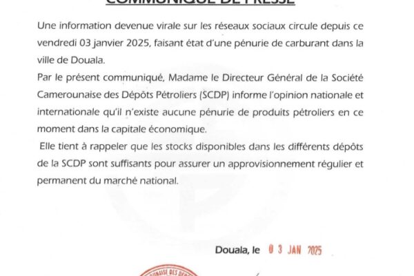 Pénurie de carburant à Douala: Le démenti de la Société Camerounaise des Dépôts Pétroliers (SCDP)